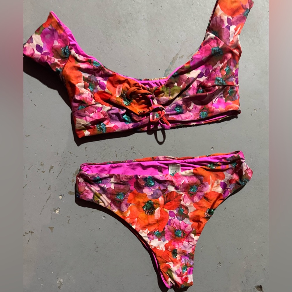 Guess Floral Bikini in Pink and Orange
